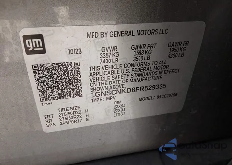 2023 Chevrolet Tahoe 2Wd Lt z USA, uszkodzony, nr VIN 1GNSCNKD8PR529335